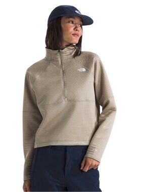 The North Face DotKnit Thermal 1/4 Zip Pullover Clay Grey Women’s M